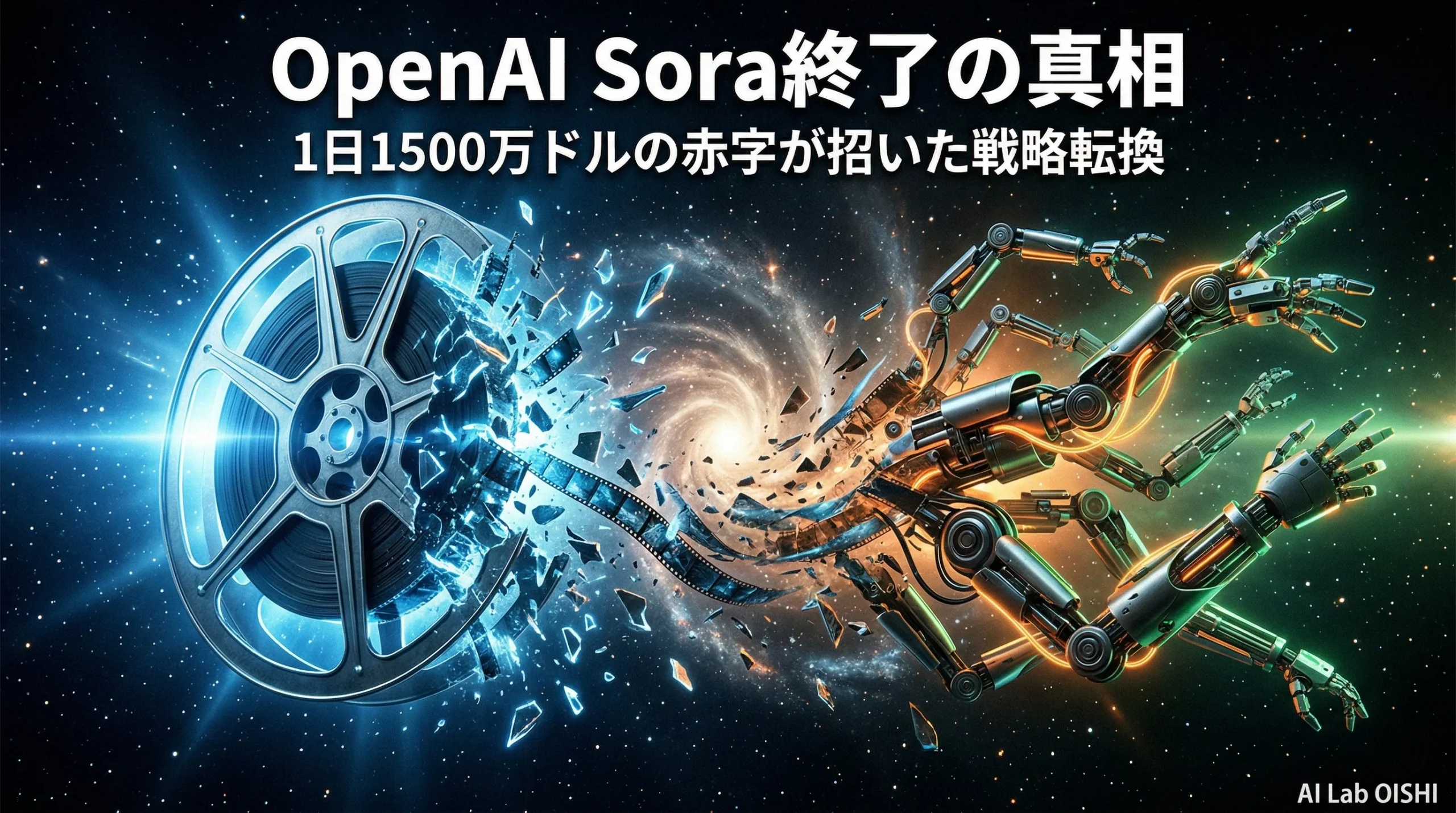 OpenAI Sora終了の真相｜1日1500万ドルの赤字が招いた戦略転換 – AI