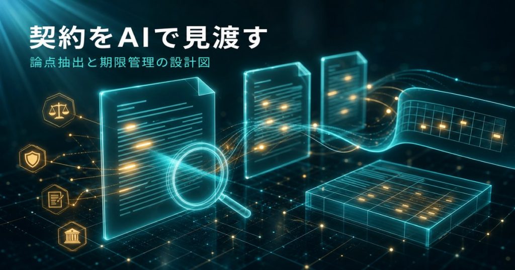 契約チェック・契約管理向け｜AIで論点抽出と期限管理を設計する【2026年版】