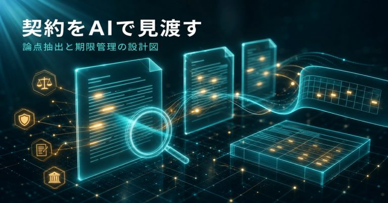契約チェック・契約管理向け｜AIで論点抽出と期限管理を設計する【2026年版】