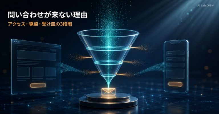 ホームページから問い合わせが来ない理由｜アクセス・導線・受け皿の3段階で直す