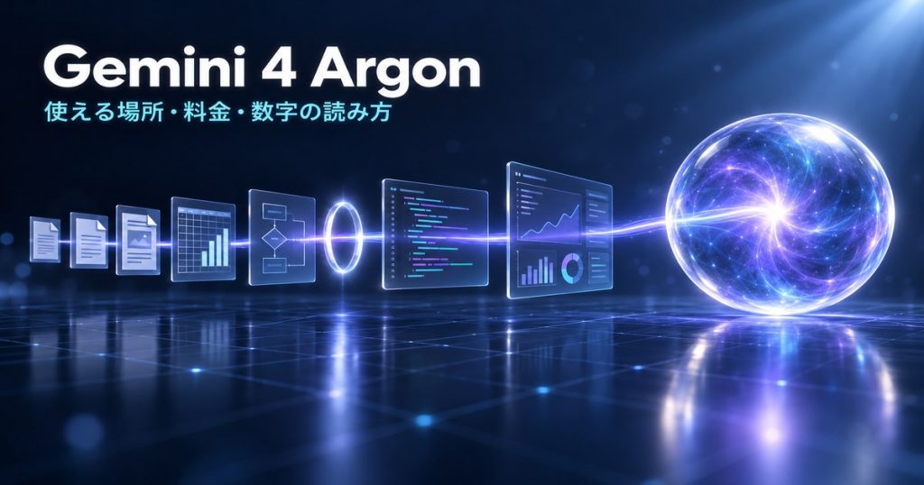 Gemini 4 Argonとは｜料金・使える場所・数字の読み方を整理