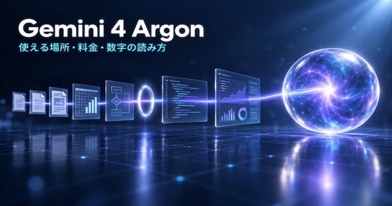 Gemini 4 Argonとは｜料金・使える場所・数字の読み方を整理