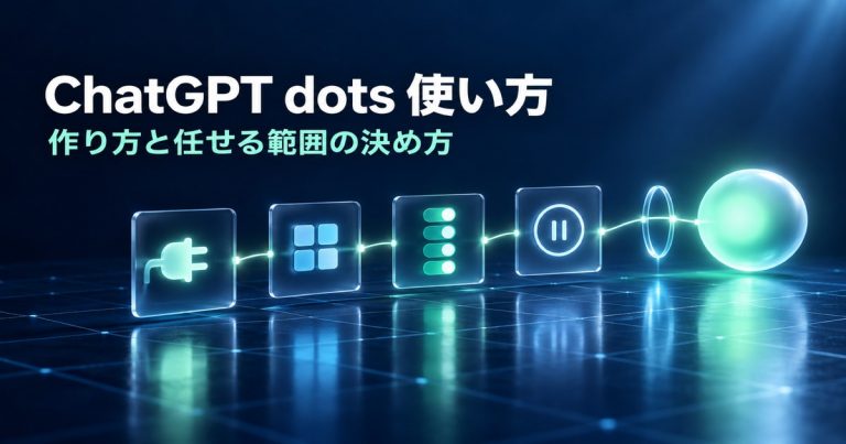 ChatGPT dots 使い方｜作り方・つなぐアプリ・任せる範囲の決め方
