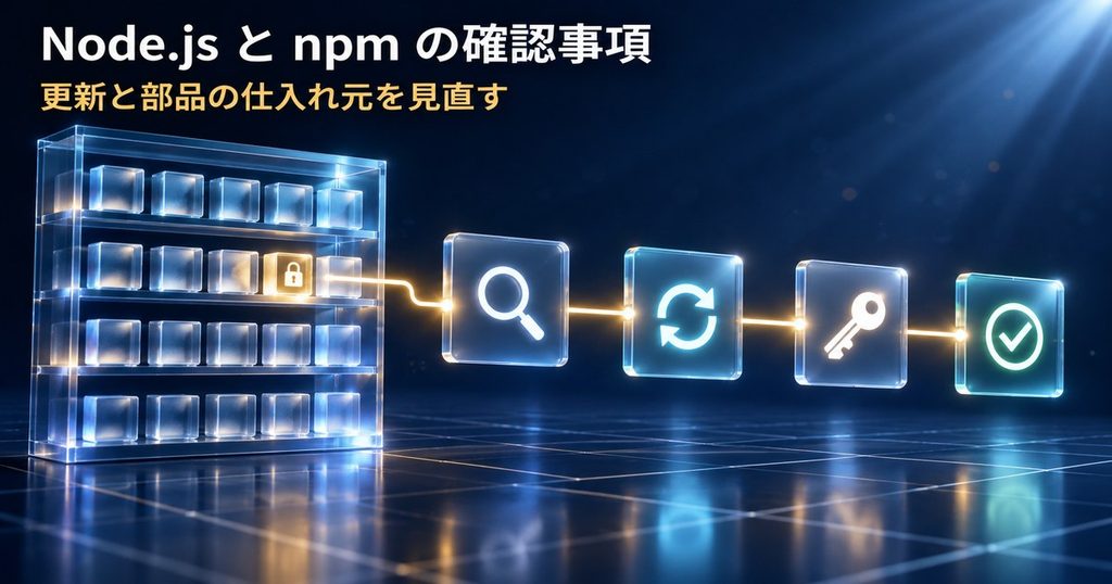 Node.js 脆弱性と npm サプライチェーン攻撃｜自社ツールの確認事項
