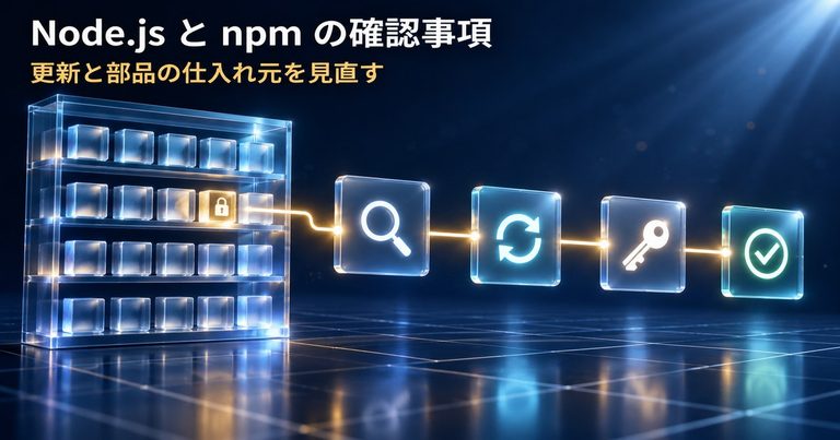 Node.js 脆弱性と npm サプライチェーン攻撃｜自社ツールの確認事項