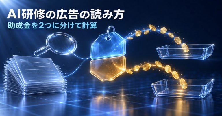 AI研修の助成金「実質○円」広告の読み方｜経費助成と賃金助成を分けて計算し直す